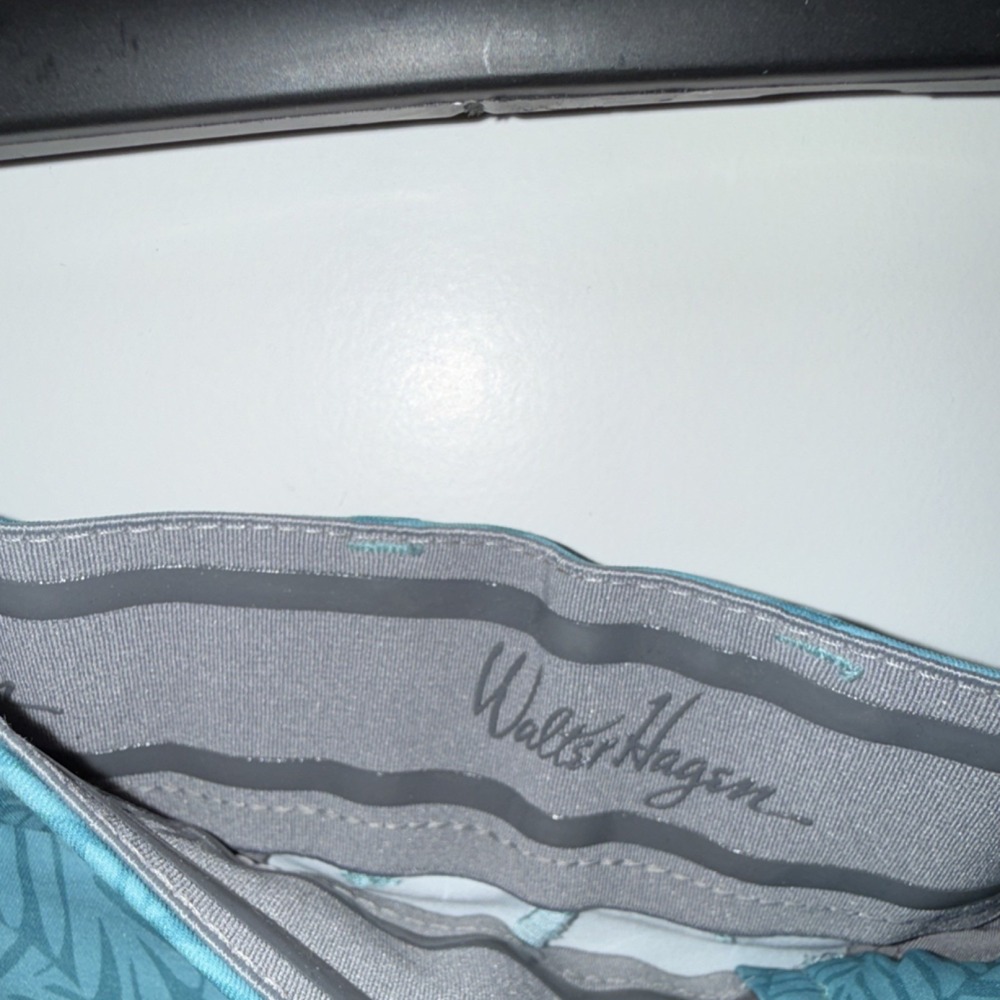 Walter Hagen 11 Men's Blue Leaf Print Athletic Golf Shorts Size 36